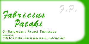fabricius pataki business card